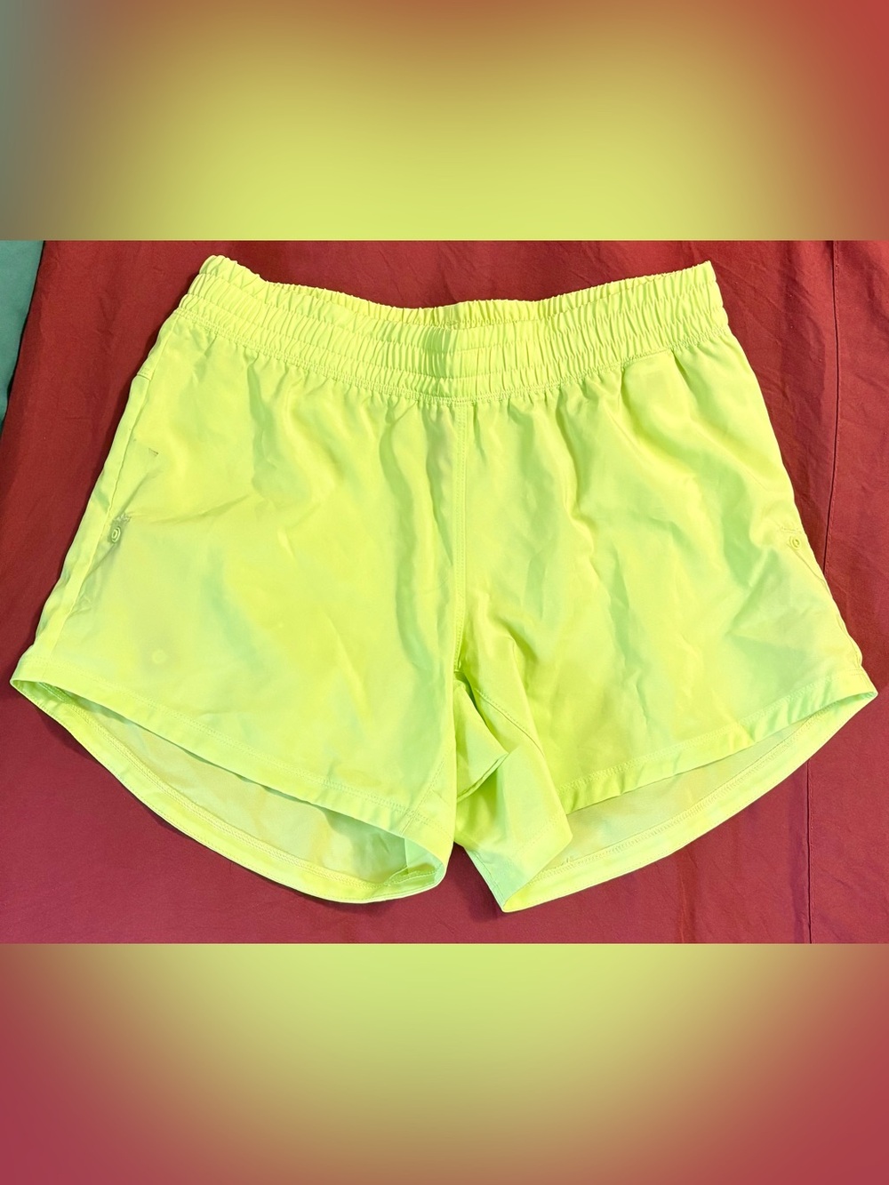 adidas Neon Yellow Athletic Running Shorts